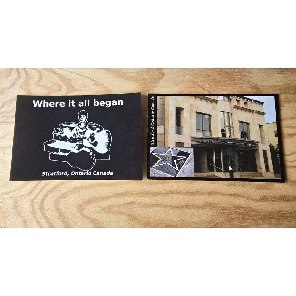 Justin Bieber Postcards Lot Of 2 STRATFORD ONTARIO His Home Town